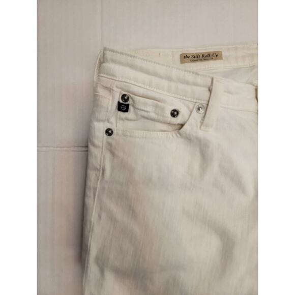 Adriano Goldschmied Jeans Womens Sz 28 The Stilt Roll Up Cigarette Stretch White - Picture 4 of 10